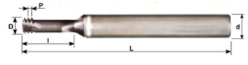 VHM GW-Fräser Ø 2,55 mm Z=3 Nr.6 UNC 32 KX10 (HRC)